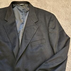 Grant Thomas Lord & Taylor 100% Cashmere Men's Blazer Sz 44L Black Sport Coat